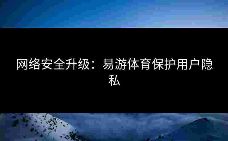 网络安全升级：易游体育保护用户隐私