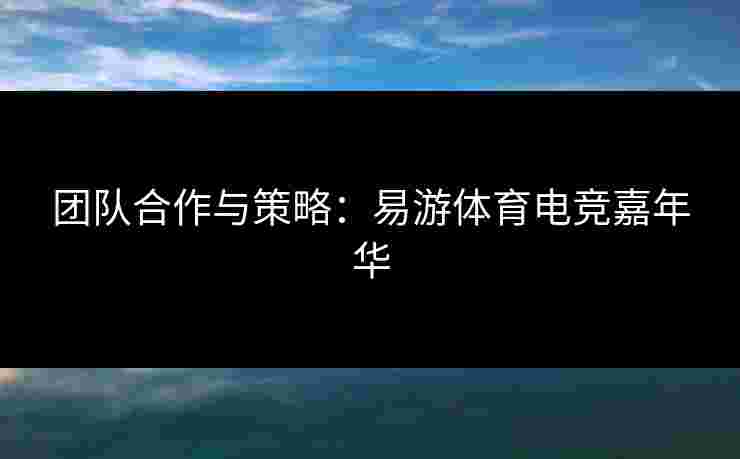 团队合作与策略：易游体育电竞嘉年华