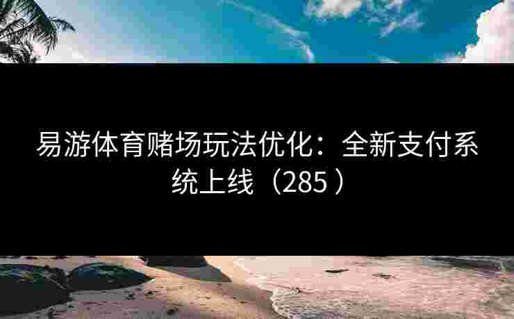 易游体育赌场玩法优化：全新支付系统上线（285 ）